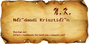 Nádasdi Krisztián névjegykártya